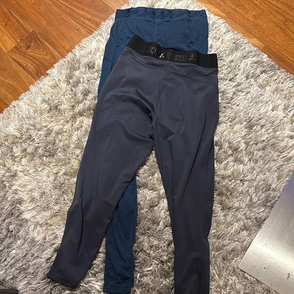 Dark Gray/Blue Active Leggings Duo